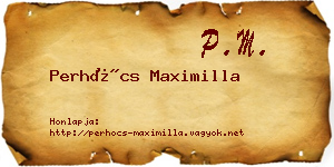 Perhócs Maximilla névjegykártya